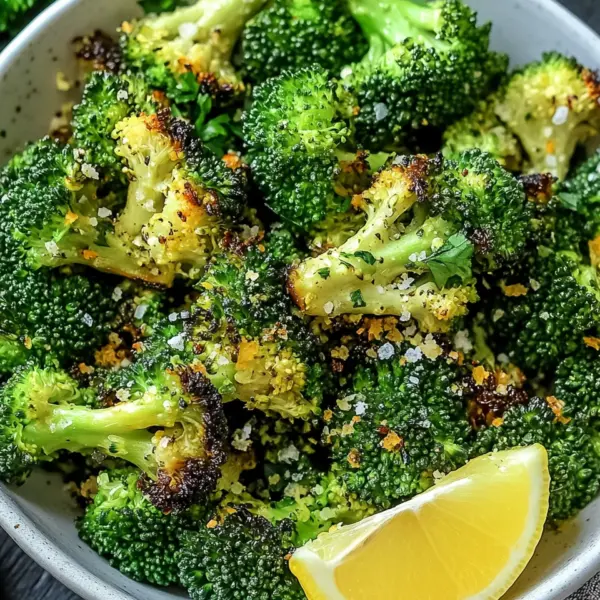 Bestes Airfryer Brokkoli mit Knoblauch und Zitrone