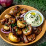 Gebratene Champignons mit KnoblauchdipGebratene Champignons mit Knoblauchdip