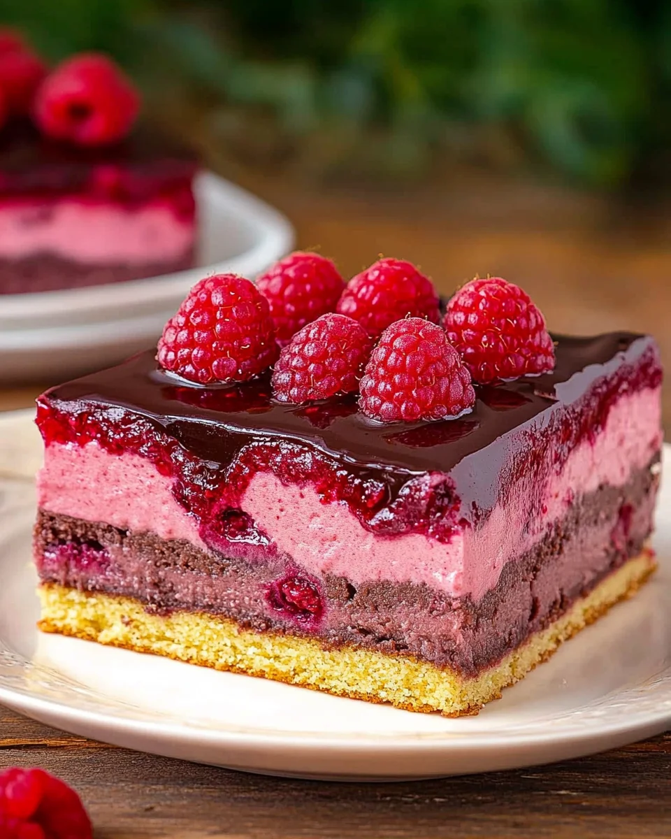 Himbeerkuchen mit Schokopudding