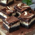 K&auml;sekuchen Brownies mit Frischk&auml;se und Schokolade