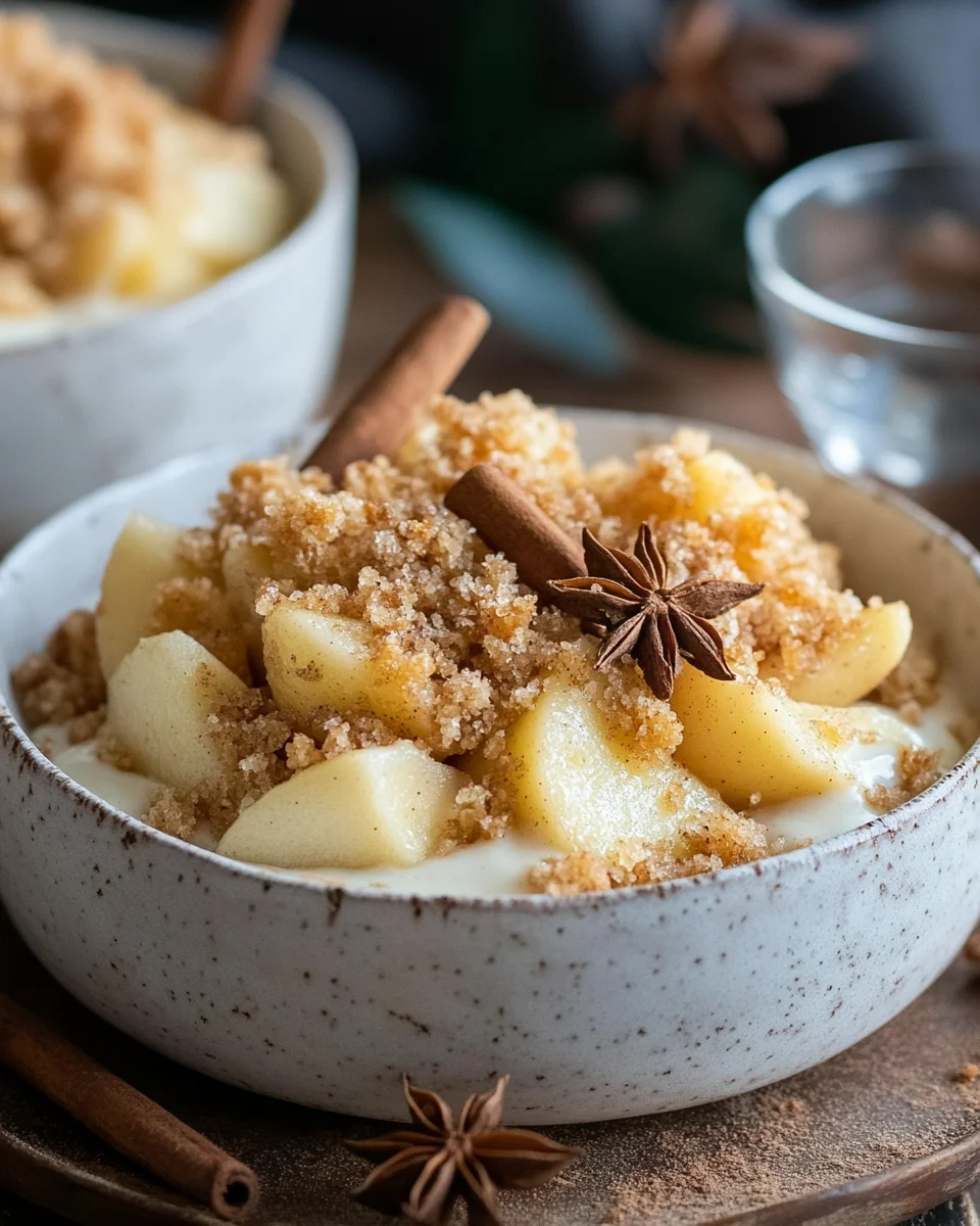 Bratapfel-Crumble auf Zimtcreme