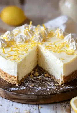 Zitronen-Cheesecake mit weißer Schokolade