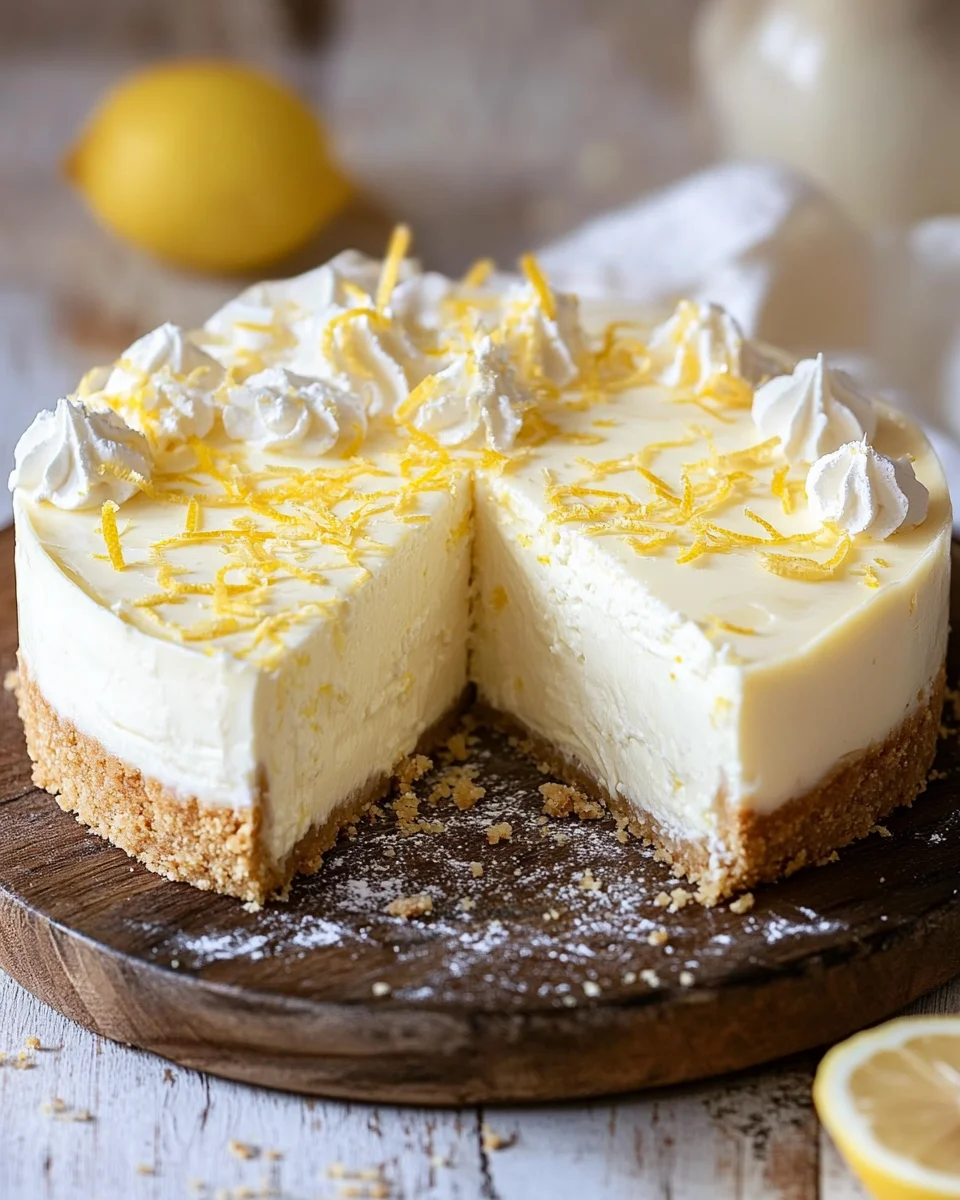 Zitronen-Cheesecake mit wei&szlig;er Schokolade