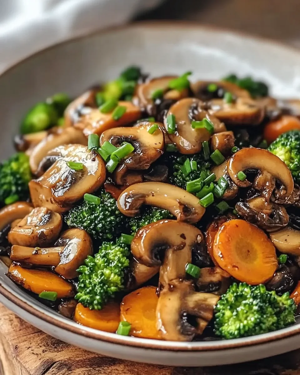 15-Minuten-Pfanne mit Champignons, Brokkoli und Karotten