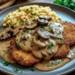 Naturschnitzel in Champignonrahmsauce