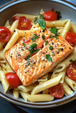 Ofen-Lachs-Pasta mit Tomaten