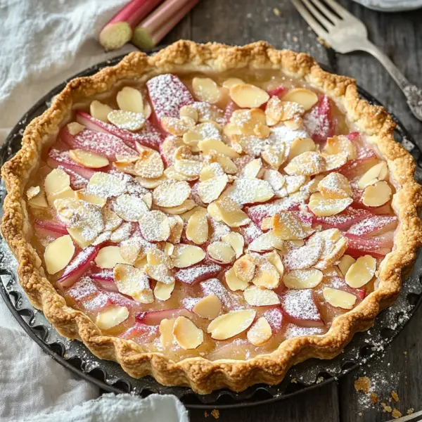 Rhabarber Tarte mit Mandelcreme - Rhabarber Frangipane Tarte