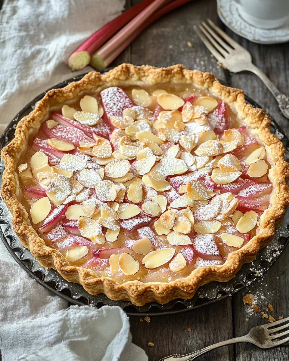 Rhabarber Tarte mit Mandelcreme - Rhabarber Frangipane Tarte