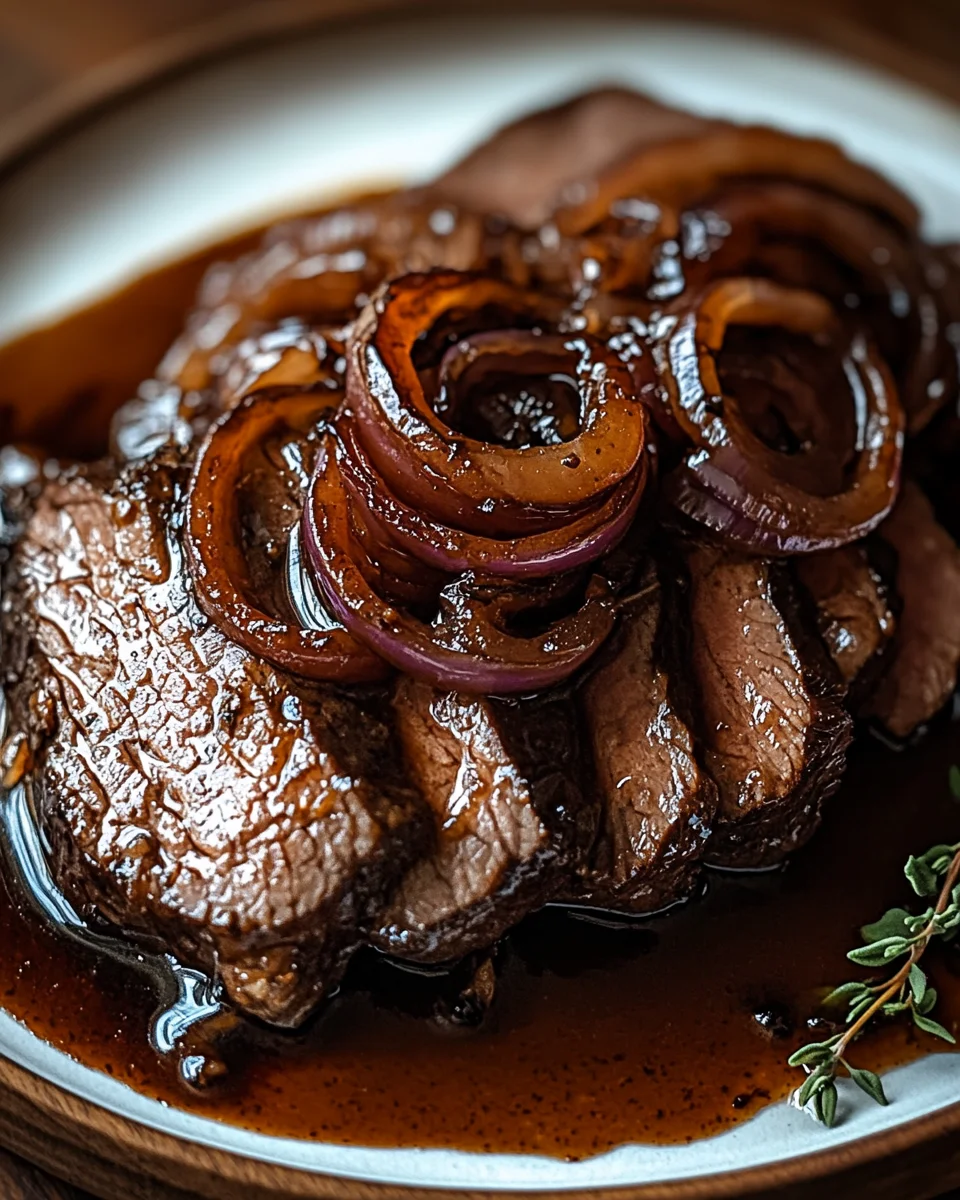 Rinderbrust in Balsamico-Zwiebelso&szlig;e