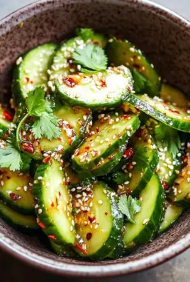 Asiatischer Gurkensalat mit Chili & Sesam