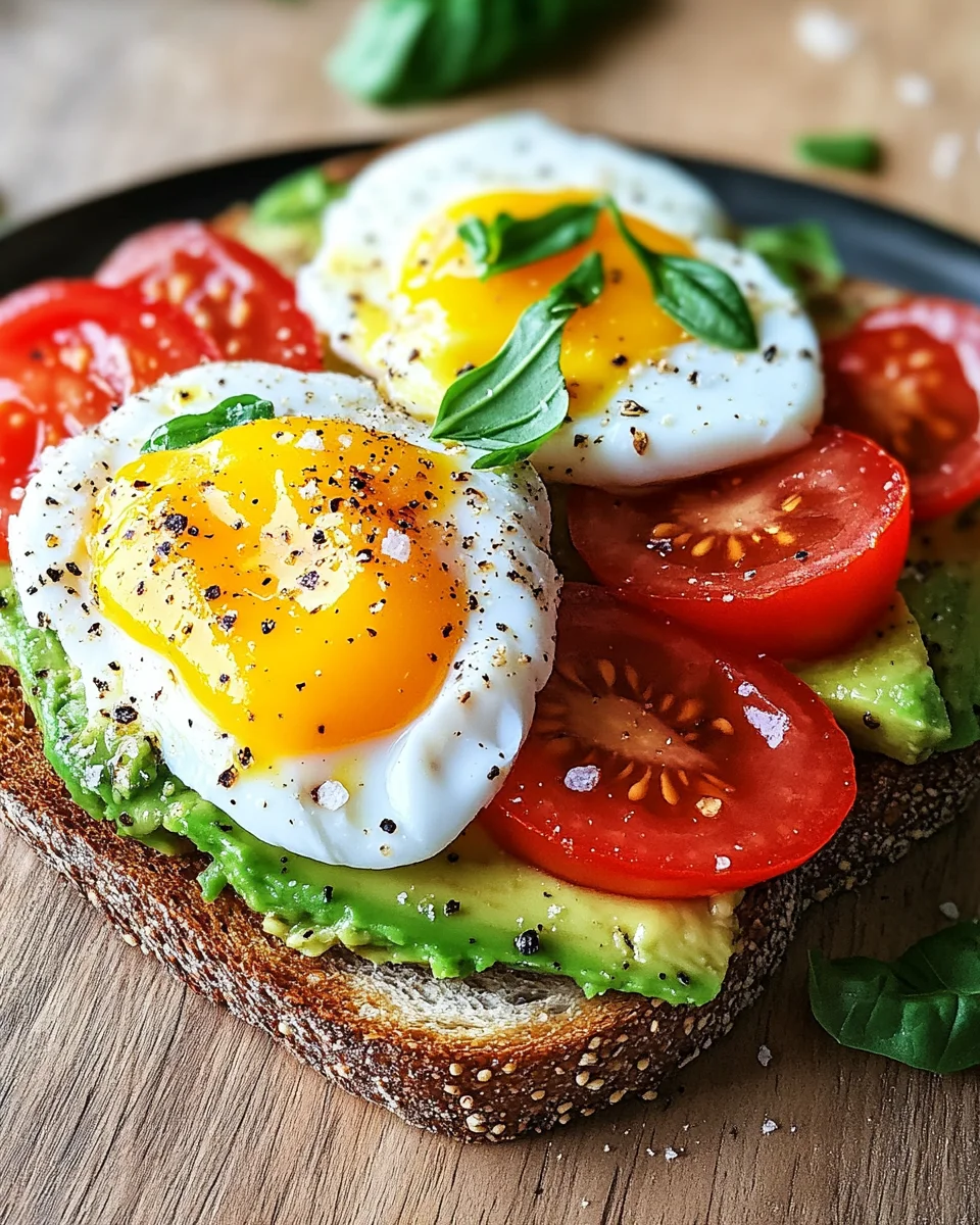 Avocado Toast mit Ei und Tomaten