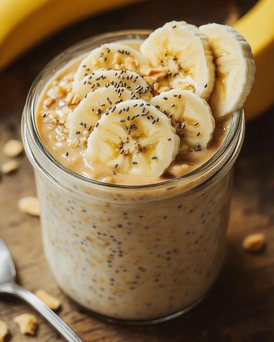 Bananen-Erdnussbutter Overnight Oats 18 Bananen-Erdnussbutter