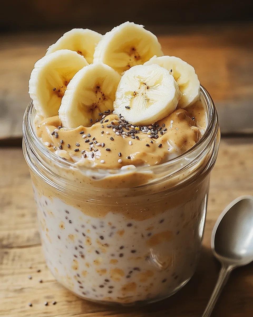 Bananen-Erdnussbutter Overnight Oats