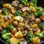 Brokkoli Kartoffel Pfanne mit Pilzen