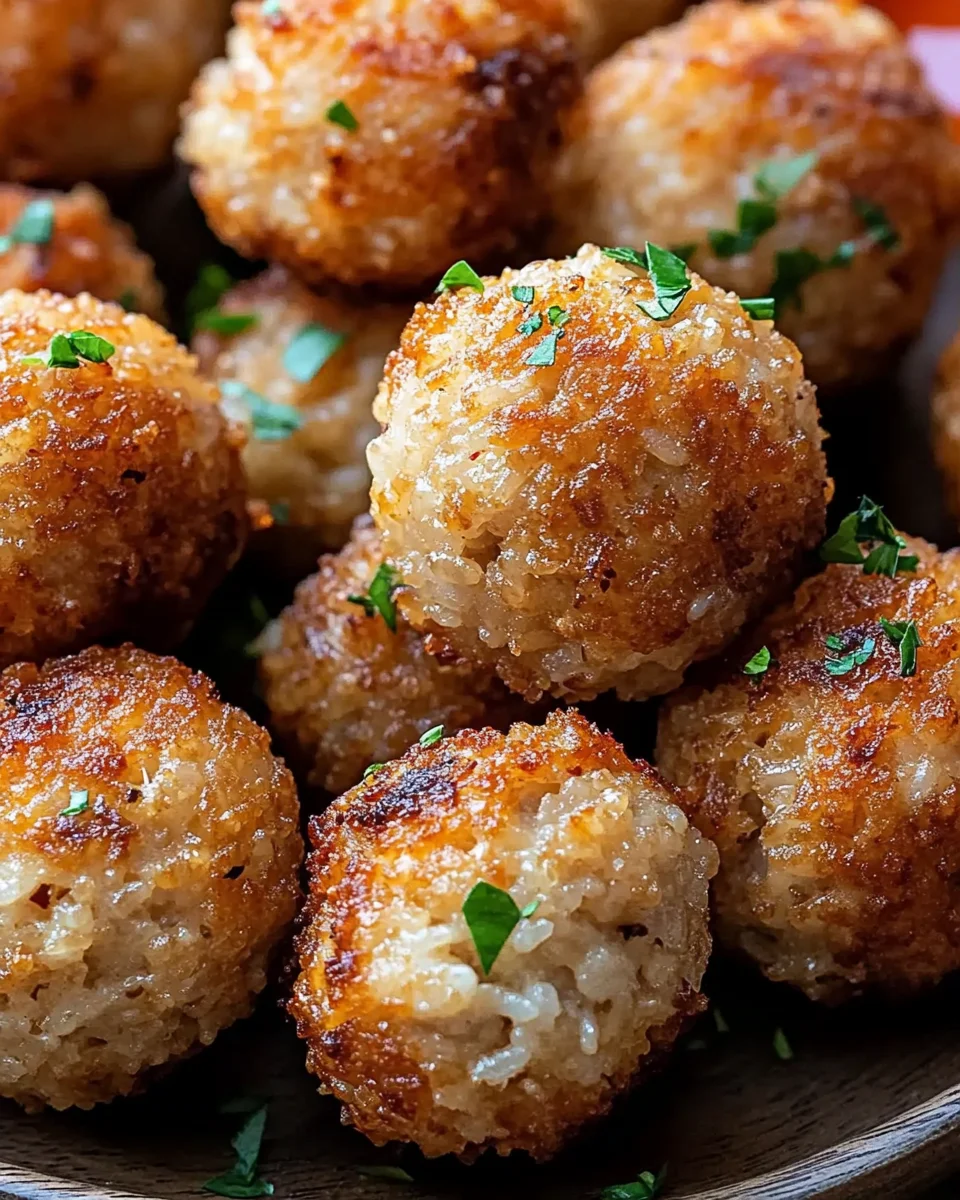 Crispy Rice Meatballs from the Air Fryer