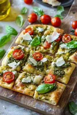 Die beste Focaccia mit Pesto und Tomaten