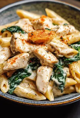 Frischkäse Spinat Hähnchen Pasta