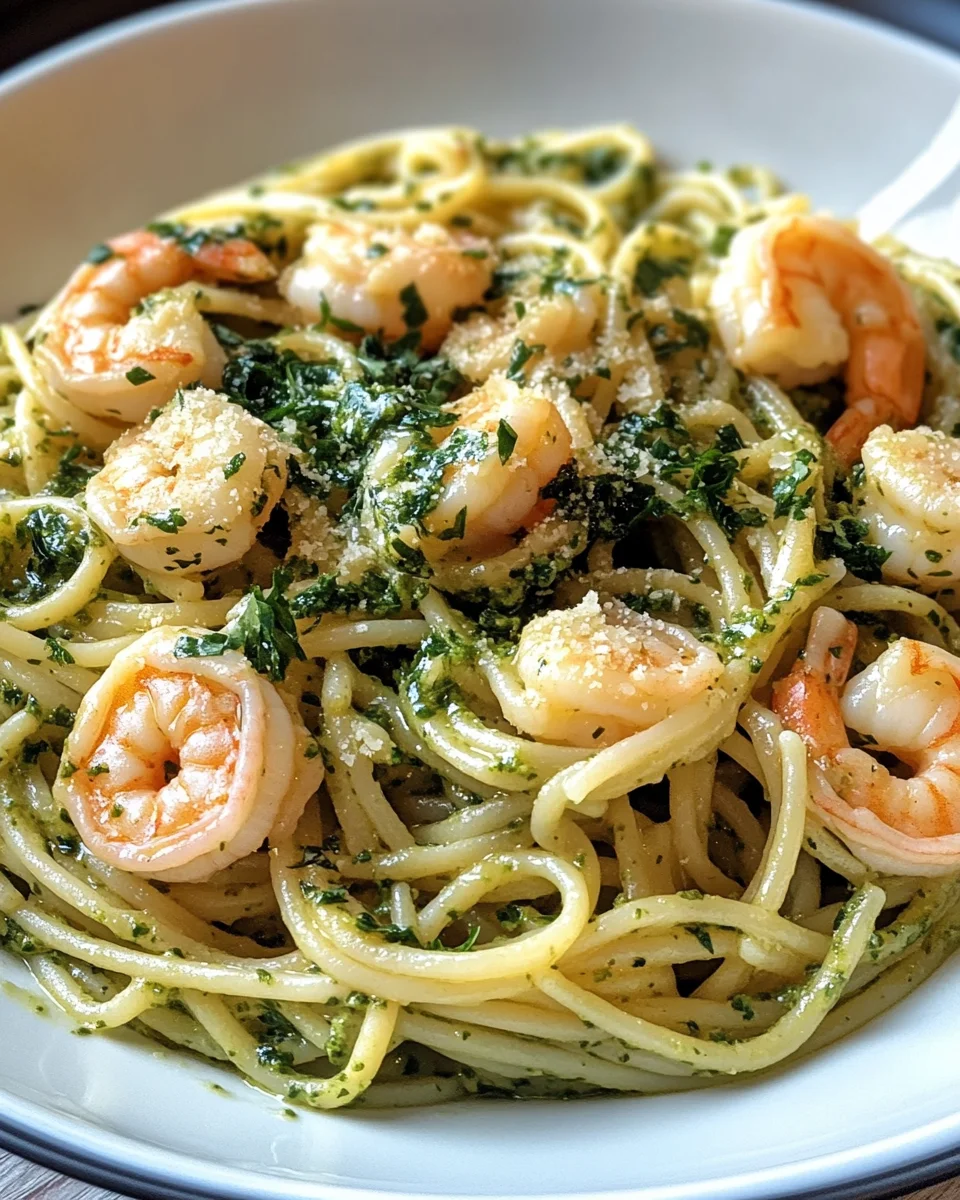 Garnelen Pasta mit Kr&auml;uterbutter und Knoblauch
