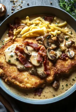 Geschmorte Schnitzelpfanne in köstlicher Jägersauce Rezept