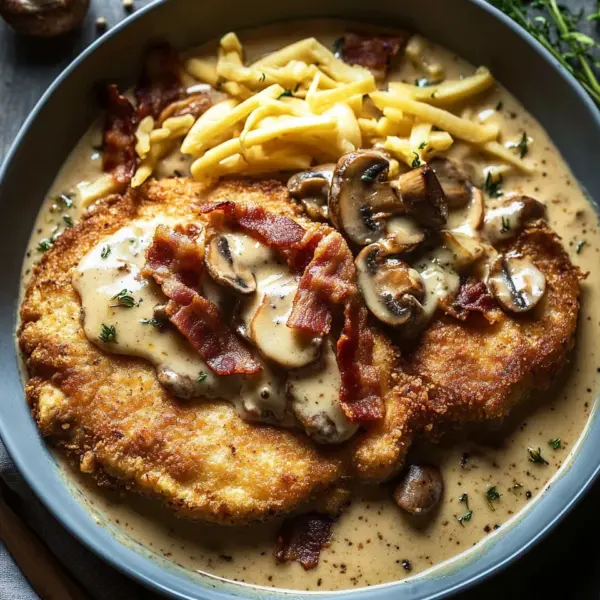 Geschmorte Schnitzelpfanne in köstlicher Jägersauce Rezept