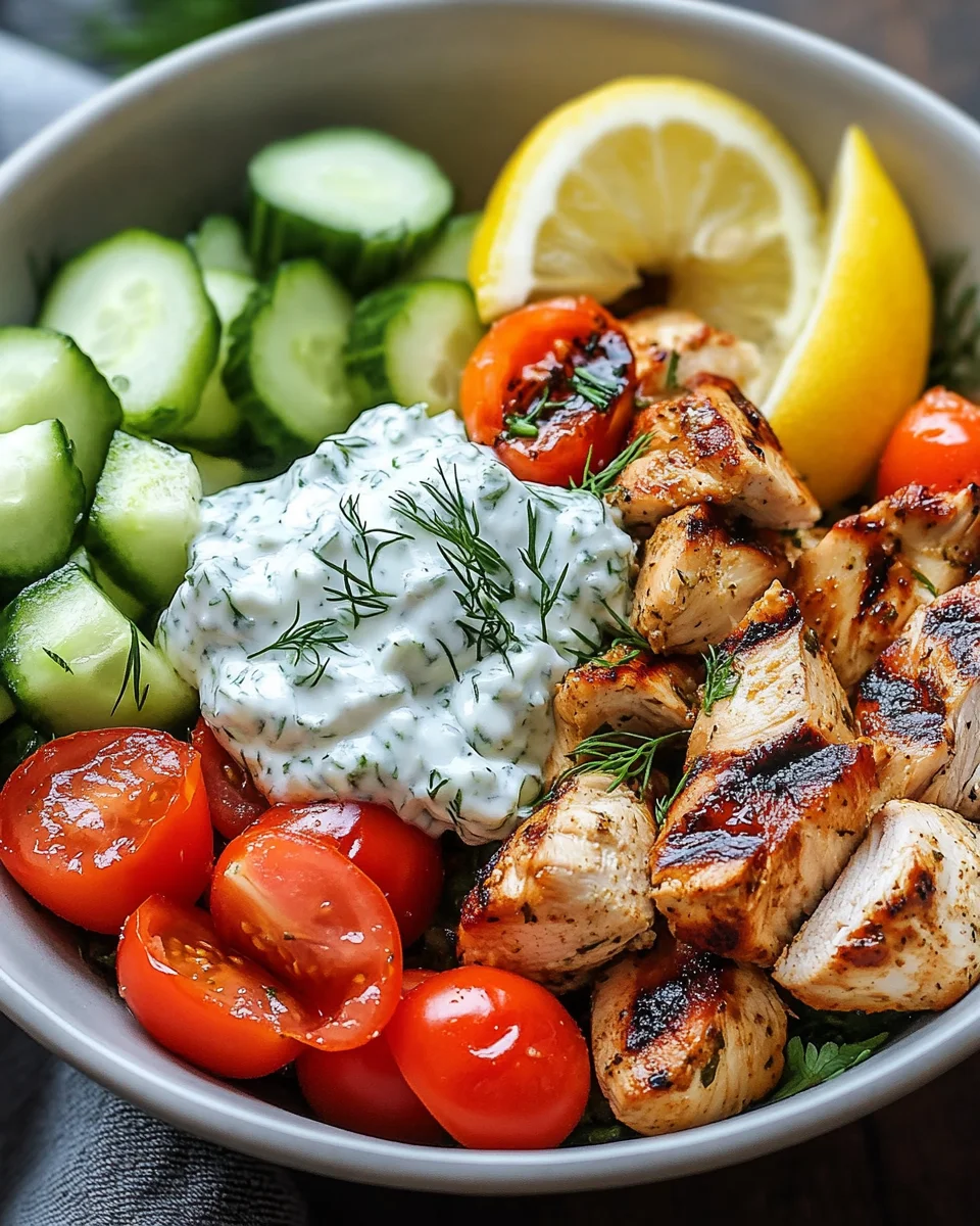 Griechische Hähnchen-Tzatziki-Bowl 18 Griechische