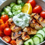 Griechische H&auml;hnchen-Tzatziki-Bowl