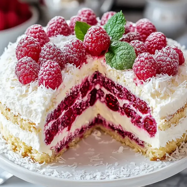 Himbeer-Raffaello-Torte ohne Gelatine