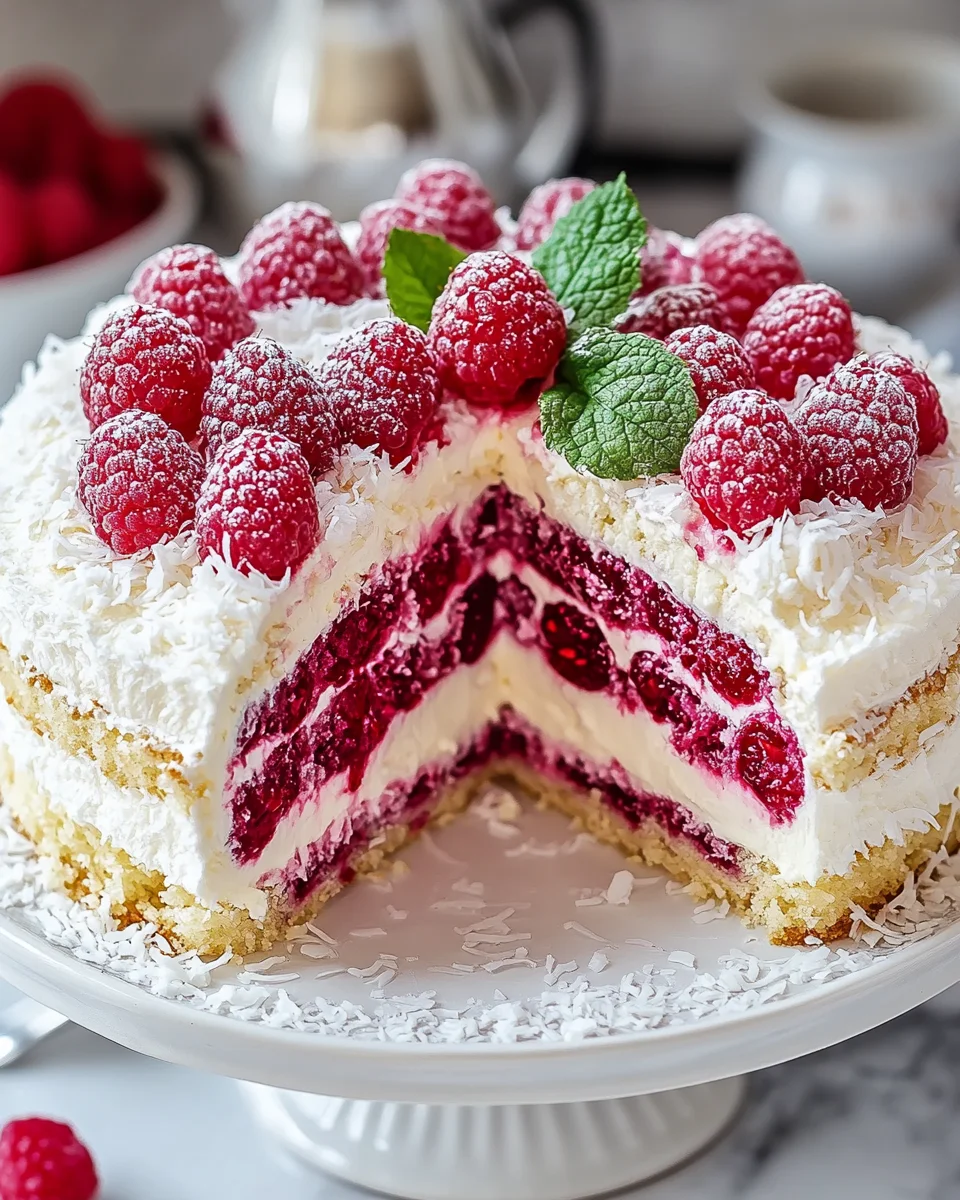 Himbeer-Raffaello-Torte ohne Gelatine