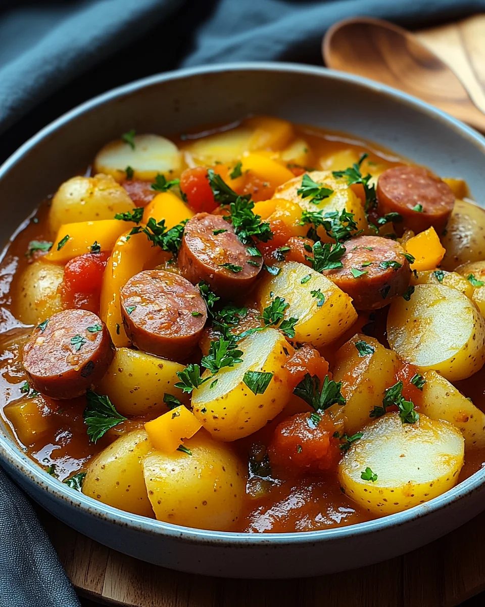 Kartoffelgulasch mit W&uuml;rstchen