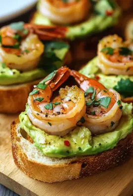 Knoblauch-Garnelen-Crostini mit Avocado