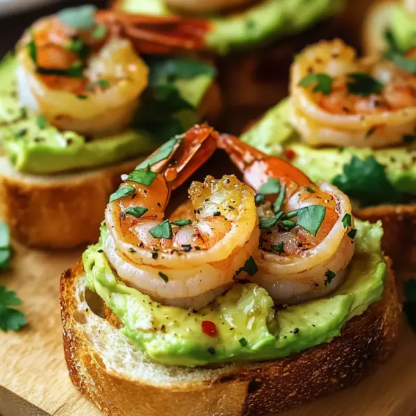 Knoblauch-Garnelen-Crostini mit Avocado