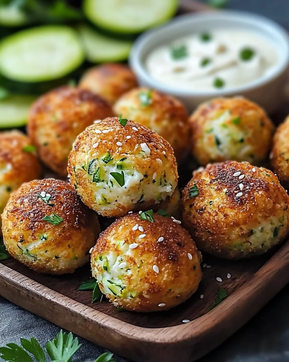 Knusprige Zucchini-Feta-Bällchen aus dem Ofen genießen!