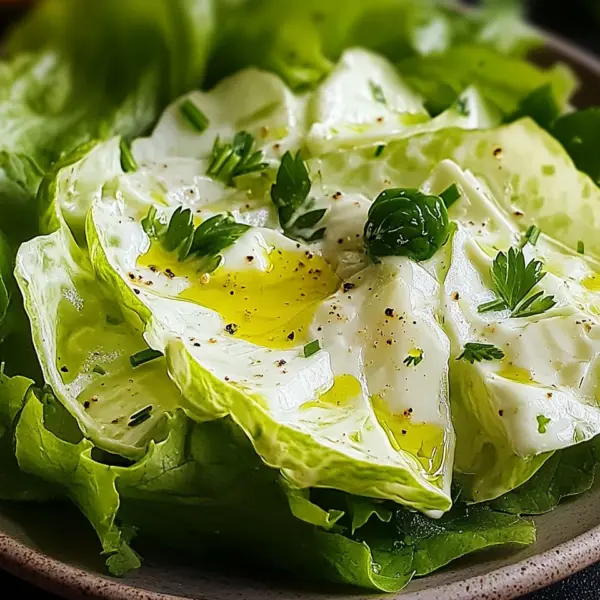 Kopfsalat mit Omas Sahne-Zitronen-Dressing