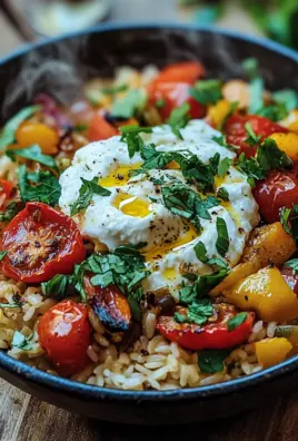 Mediterrane Reispfanne mit Burrata