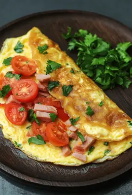 Omelette mit Schinken, Käse und Tomaten 23 Omelette mit Schinken, Käse und Tomaten