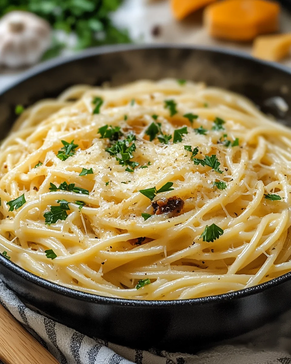 One Pot Knoblauch Käse Pasta 17 One