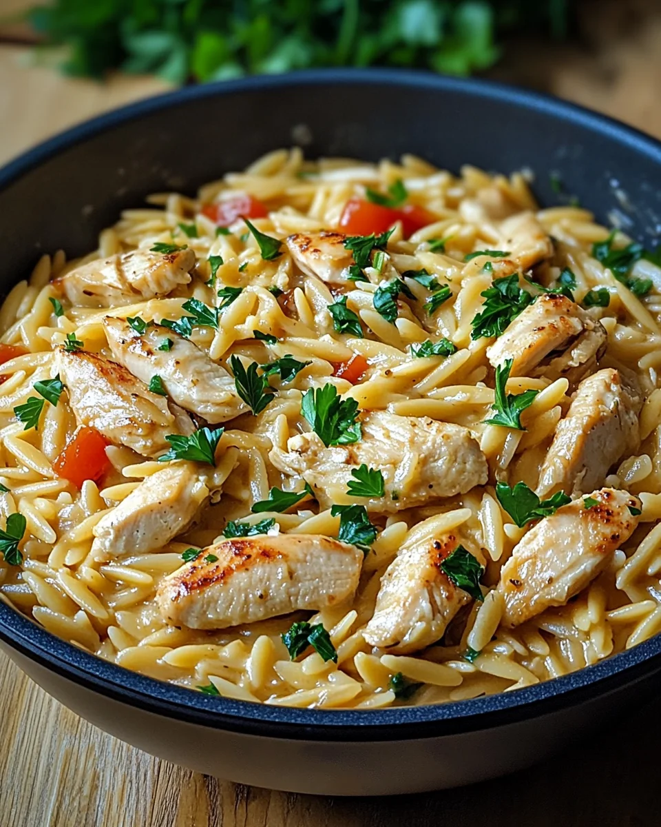 One Pot Orzo Pasta mit H&auml;hnchen