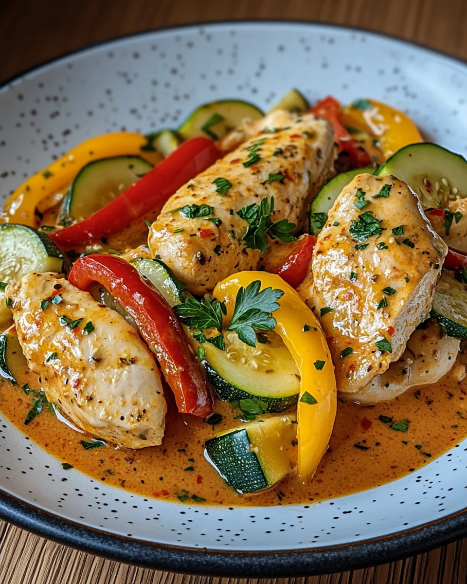 Paprika-Zucchini-Sahne-Hähnchen 21 Paprika-Zucchini-Sahne-Hähnchen