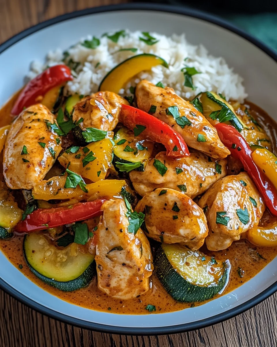 Paprika-Zucchini-Sahne-Hähnchen 23 Paprika-Zucchini-Sahne-Hähnchen