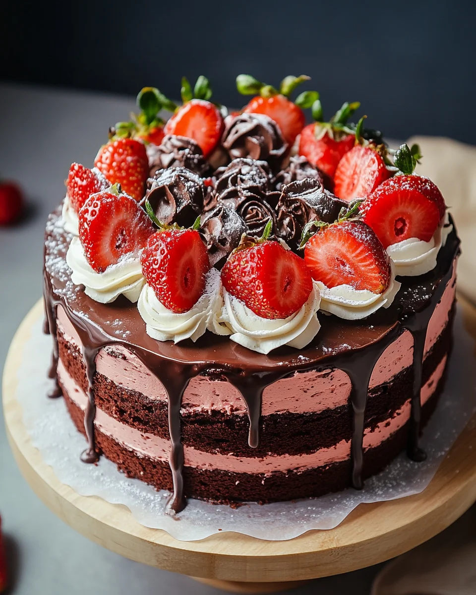 Saftige Erdbeer-Schoko-Torte
