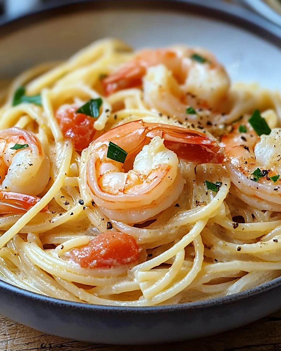 Spaghetti mit Garnelen in Frischkäsesauce 24 Spaghetti mit Garnelen in Frischkäsesauce