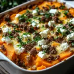 S&uuml;&szlig;kartoffel-Hackfleisch-Auflauf mit Feta