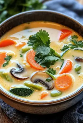 Thai-Kokos-Suppe mit Gemüse