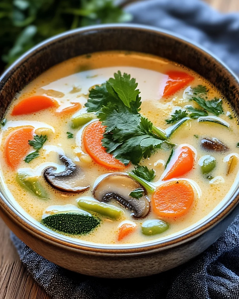 Thai-Kokos-Suppe mit Gemüse