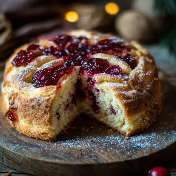 Winterlicher Spekulatius-Hefekuchen mit Marmelade