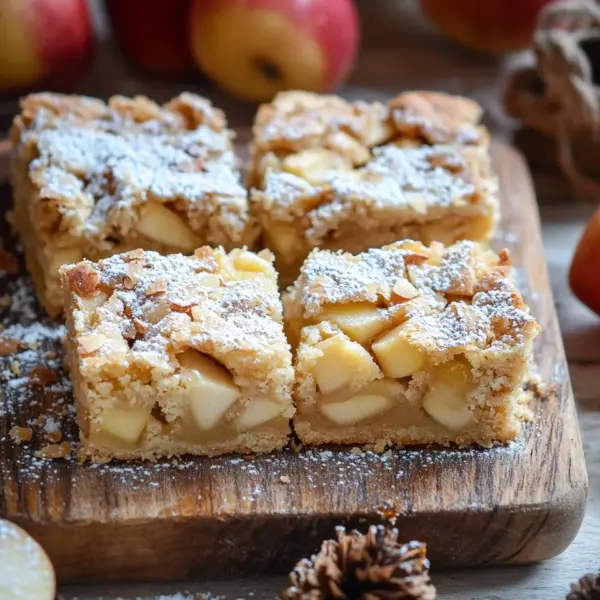 Zimt Apfel Blondies mit Mandelkruste