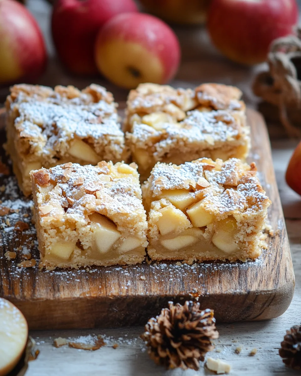 Zimt Apfel Blondies mit Mandelkruste