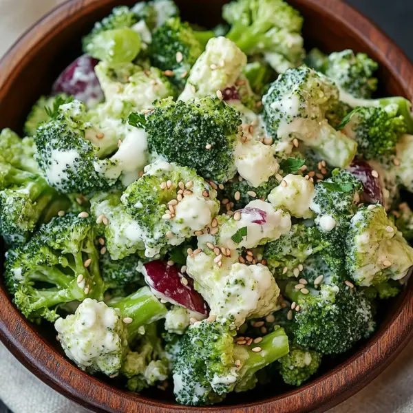 Brokkoli-Salat mit cremiger Sauce