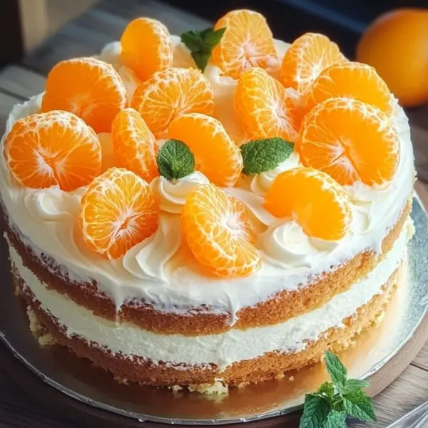 Fantakuchen mit Mandarinen und Paradiescreme