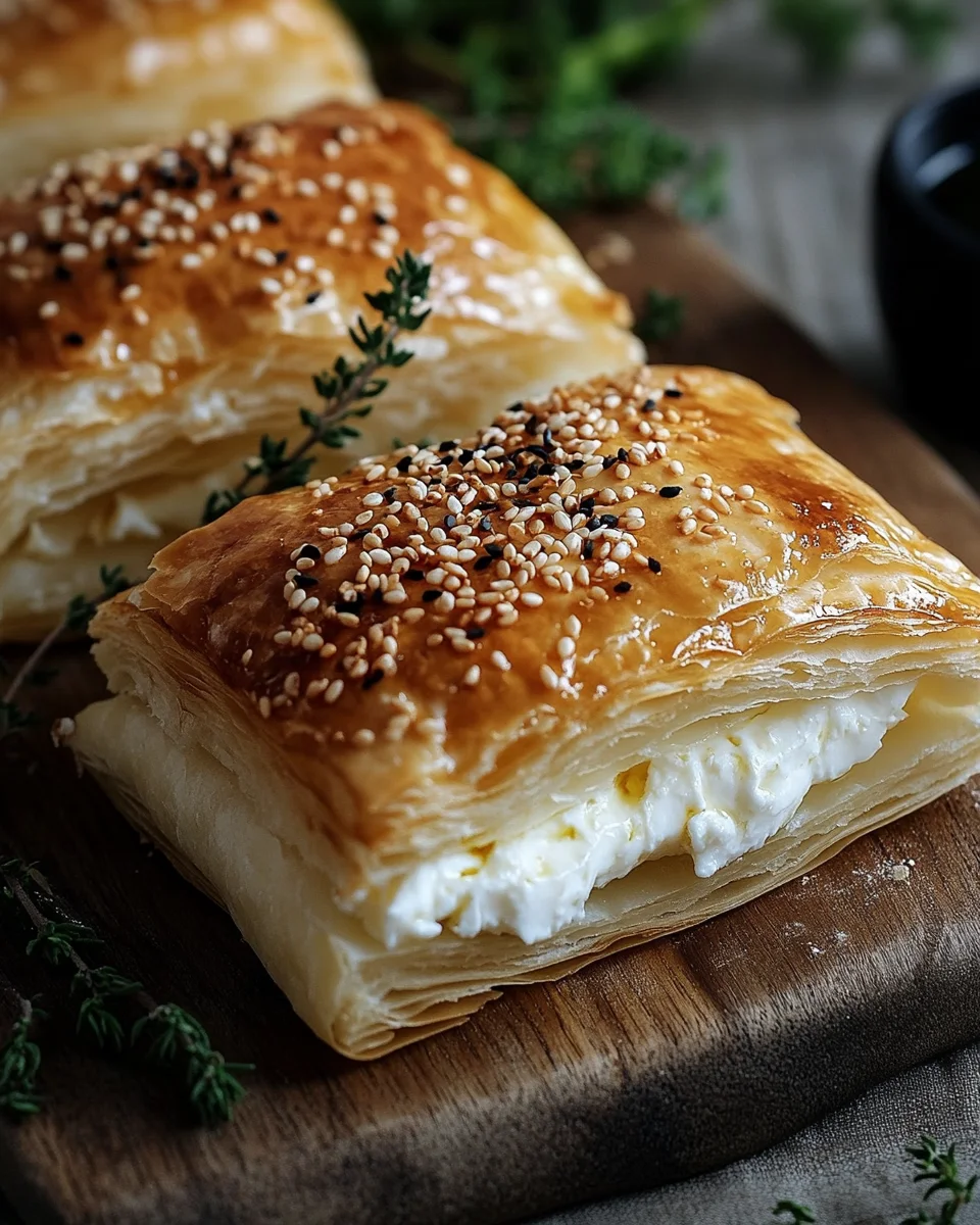 Feta im Blätterteig mit Sesam und Thymian 16 Feta